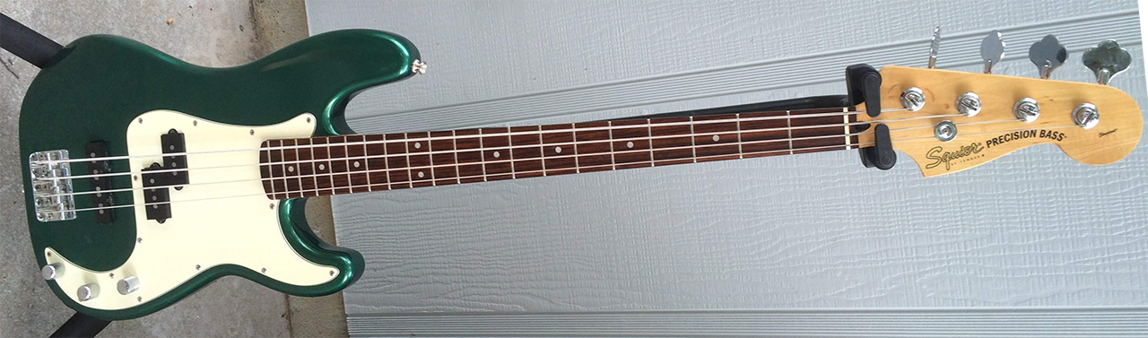sherwood green metallic bass guitar