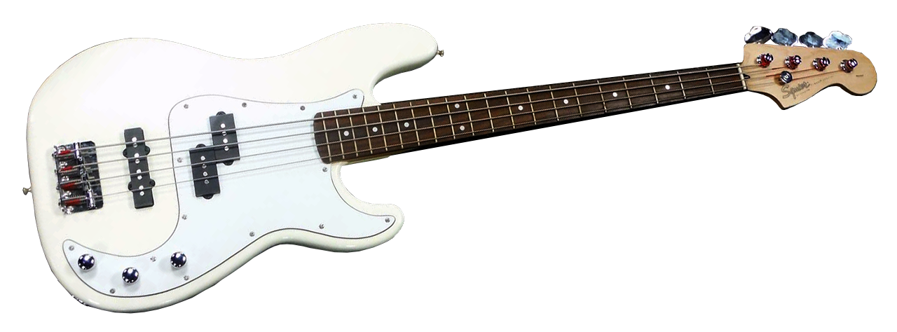 arctic white bass guitar