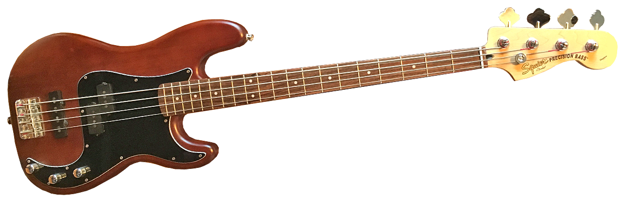 walnut bass guitar